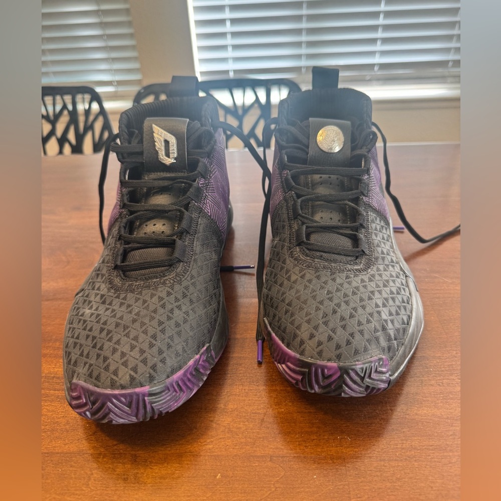 adidas Damian Lillard 5 Wakanda Forever Black and Purple Men's Athletic Shoes